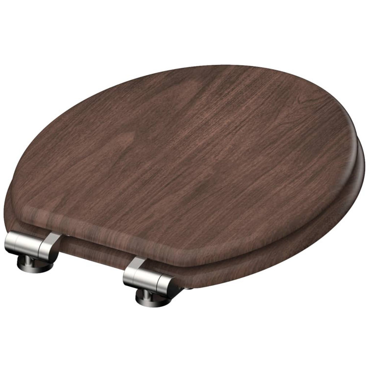 Schütte Toilet Seat with SoftClose Dark Wood MDF Wayfair.co.uk
